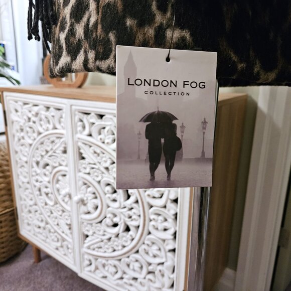 NWT LONDON FOG Single-Breasted Wool Coat with Scarf, Large - Picture 5 of 11